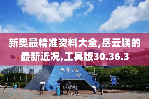 新奥最精准资料大全,岳云鹏的最新近况,工具版30.36.3