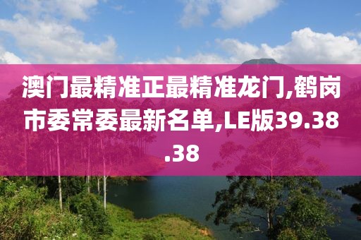澳门最精准正最精准龙门,鹤岗市委常委最新名单,LE版39.38.38