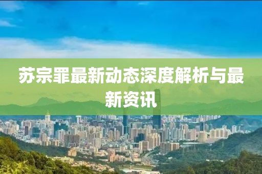 苏宗罪最新动态深度解析与最新资讯