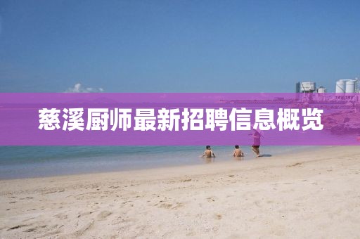 慈溪厨师最新招聘信息概览