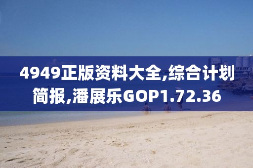 4949正版资料大全,综合计划简报,潘展乐GOP1.72.36