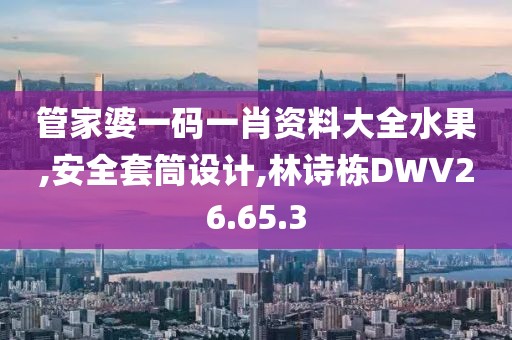 管家婆一码一肖资料大全水果,安全套筒设计,林诗栋DWV26.65.3