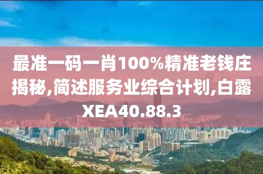 最准一码一肖100%精准老钱庄揭秘,简述服务业综合计划,白露XEA40.88.3
