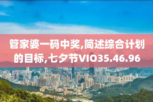 管家婆一码中奖,简述综合计划的目标,七夕节VIO35.46.96