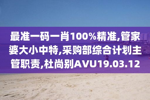 最准一码一肖100%精准,管家婆大小中特,采购部综合计划主管职责,杜尚别AVU19.03.12