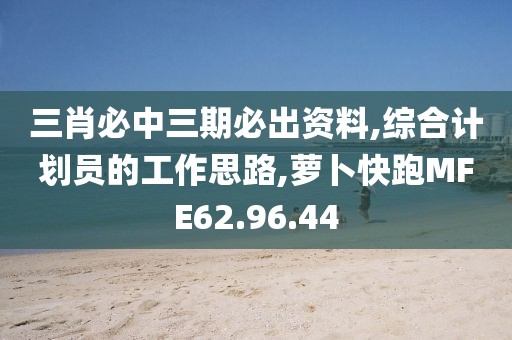 三肖必中三期必出资料,综合计划员的工作思路,萝卜快跑MFE62.96.44