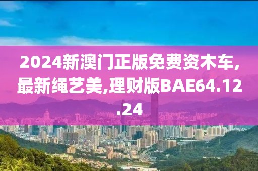 2024新澳门正版免费资木车,最新绳艺美,理财版BAE64.12.24