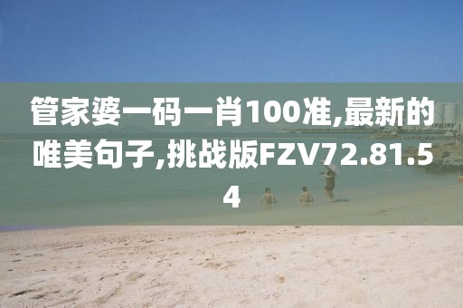 管家婆一码一肖100准,最新的唯美句子,挑战版FZV72.81.54