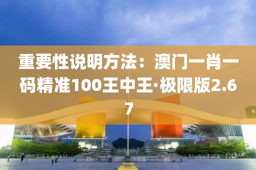 重要性说明方法：澳门一肖一码精准100王中王·极限版2.67