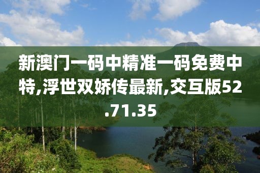 新澳门一码中精准一码免费中特,浮世双娇传最新,交互版52.71.35