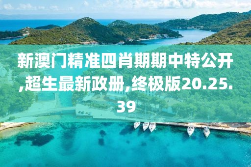 新澳门精准四肖期期中特公开,超生最新政册,终极版20.25.39