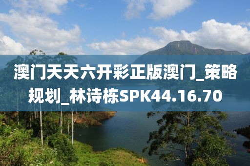 澳门天天六开彩正版澳门_策略规划_林诗栋SPK44.16.70
