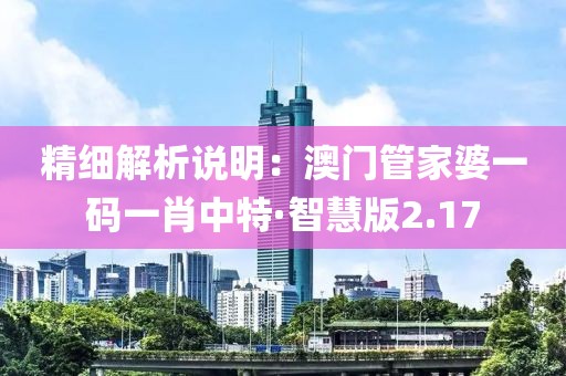 精细解析说明：澳门管家婆一码一肖中特·智慧版2.17