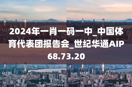 2024年一肖一码一中_中国体育代表团报告会_世纪华通AIP68.73.20