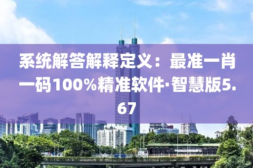 系统解答解释定义：最准一肖一码100%精准软件·智慧版5.67