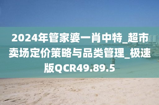 2024年管家婆一肖中特_超市卖场定价策略与品类管理_极速版QCR49.89.5