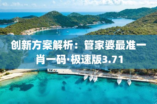 创新方案解析：管家婆最准一肖一码·极速版3.71