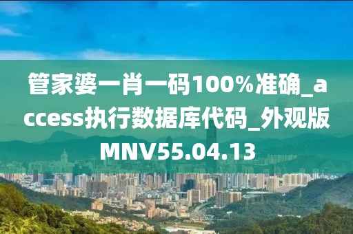管家婆一肖一码100%准确_access执行数据库代码_外观版MNV55.04.13