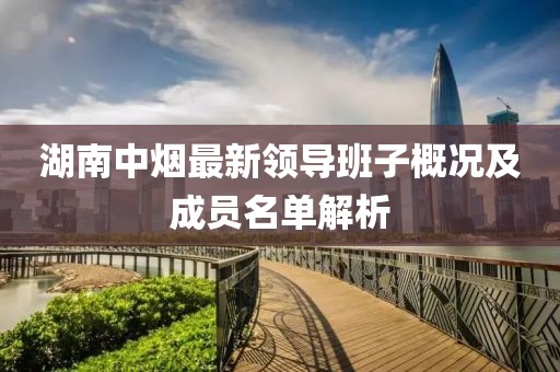 湖南中烟最新领导班子概况及成员名单解析