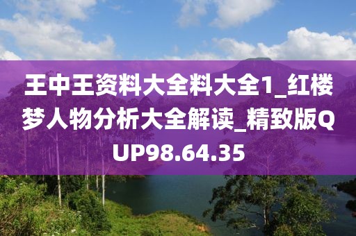 王中王资料大全料大全1_红楼梦人物分析大全解读_精致版QUP98.64.35