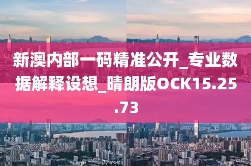 新澳内部一码精准公开_专业数据解释设想_晴朗版OCK15.25.73