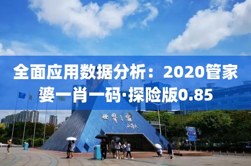 全面应用数据分析：2020管家婆一肖一码·探险版0.85