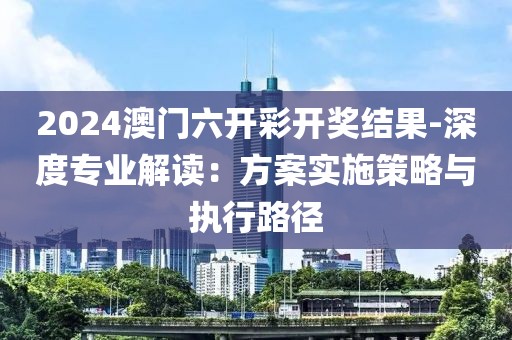 2024澳门六开彩开奖结果-深度专业解读：方案实施策略与执行路径