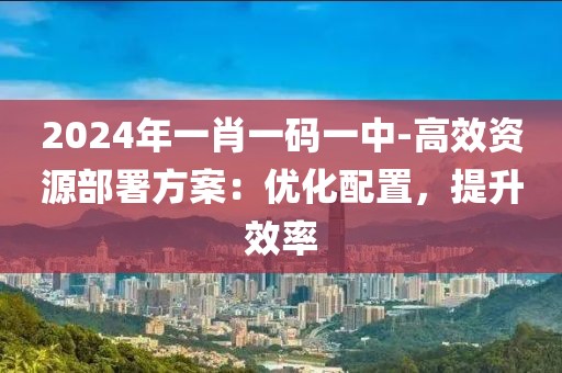 2024年一肖一码一中-高效资源部署方案：优化配置，提升效率