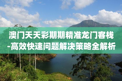 澳门天天彩期期精准龙门客栈-高效快速问题解决策略全解析