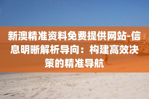新澳精准资料免费提供网站-信息明晰解析导向：构建高效决策的精准导航