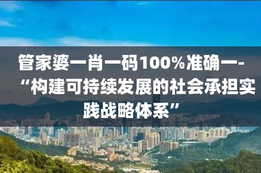 管家婆一肖一码100%准确一-“构建可持续发展的社会承担实践战略体系”