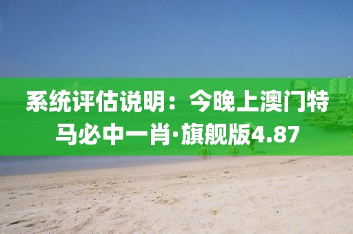 系统评估说明：今晚上澳门特马必中一肖·旗舰版4.87