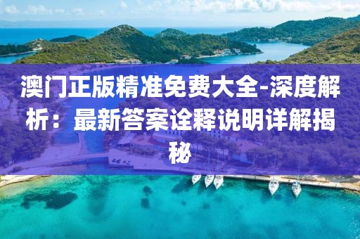 澳门正版精准免费大全-深度解析：最新答案诠释说明详解揭秘