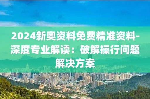 2024新奥资料免费精准资料-深度专业解读：破解操行问题解决方案