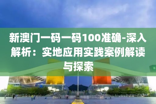 新澳门一码一码100准确-深入解析：实地应用实践案例解读与探索