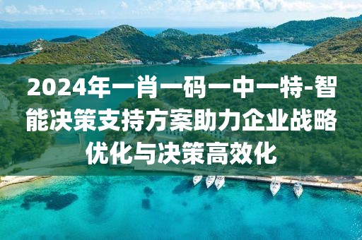 2024年一肖一码一中一特-智能决策支持方案助力企业战略优化与决策高效化