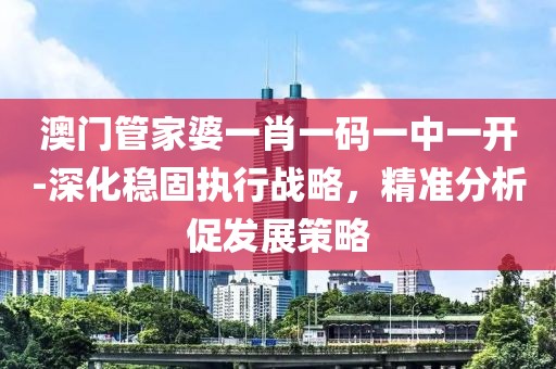 澳门管家婆一肖一码一中一开-深化稳固执行战略，精准分析促发展策略