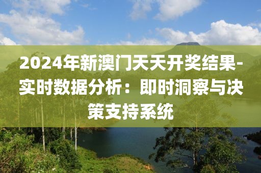 2024年新澳门天天开奖结果-实时数据分析：即时洞察与决策支持系统