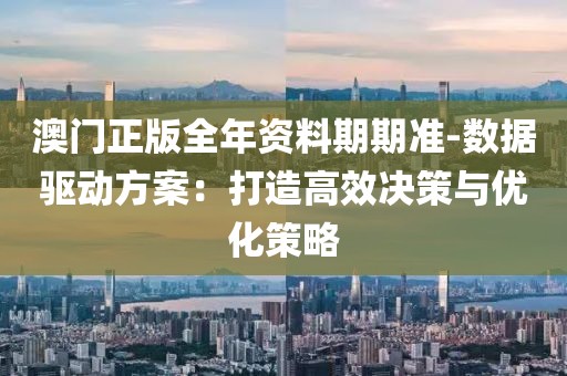 澳门正版全年资料期期准-数据驱动方案：打造高效决策与优化策略