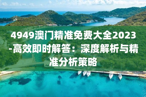 4949澳门精准免费大全2023-高效即时解答：深度解析与精准分析策略