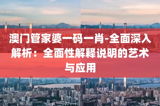 澳门管家婆一码一肖-全面深入解析：全面性解释说明的艺术与应用