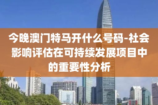 今晚澳门特马开什么号码-社会影响评估在可持续发展项目中的重要性分析