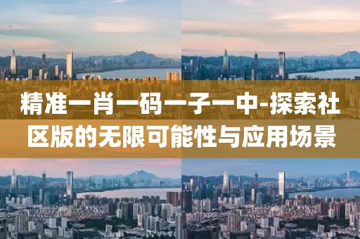 精准一肖一码一子一中-探索社区版的无限可能性与应用场景