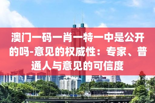 澳门一码一肖一特一中是公开的吗-意见的权威性：专家、普通人与意见的可信度