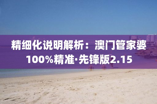 精细化说明解析：澳门管家婆100%精准·先锋版2.15