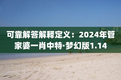 可靠解答解释定义：2024年管家婆一肖中特·梦幻版1.14