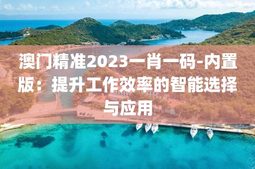 澳门精准2023一肖一码-内置版：提升工作效率的智能选择与应用