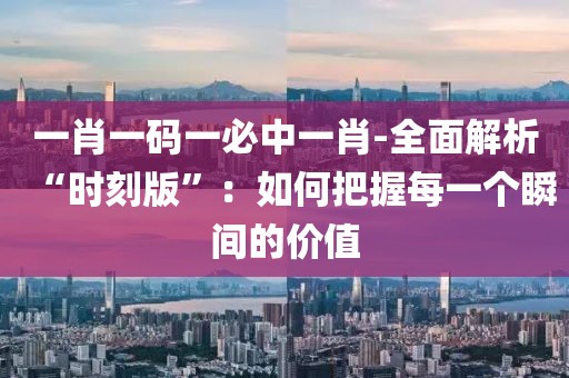 一肖一码一必中一肖-全面解析“时刻版”：如何把握每一个瞬间的价值