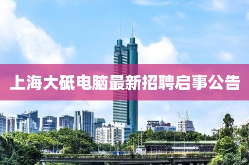 上海大砥电脑最新招聘启事公告