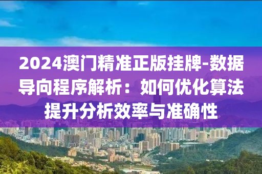 2024澳门精准正版挂牌-数据导向程序解析：如何优化算法提升分析效率与准确性